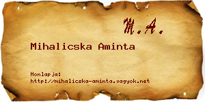Mihalicska Aminta névjegykártya